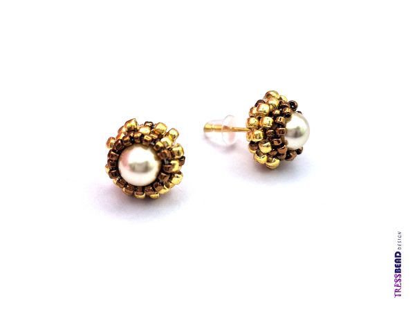 small beaded stud earrings