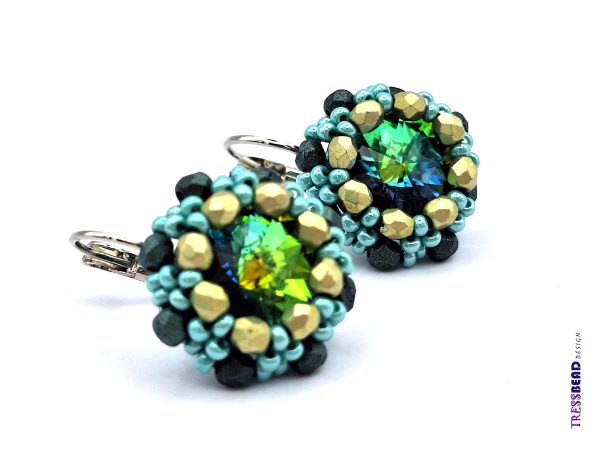 beaded rivoli earrings