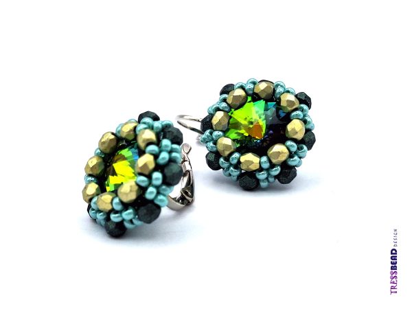 beaded rivoli earrings