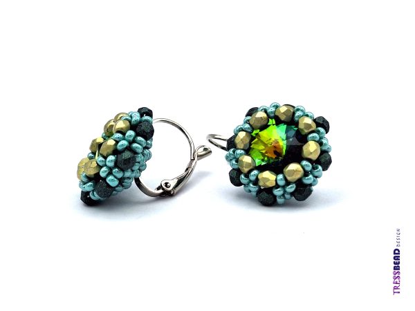 beaded rivoli earrings