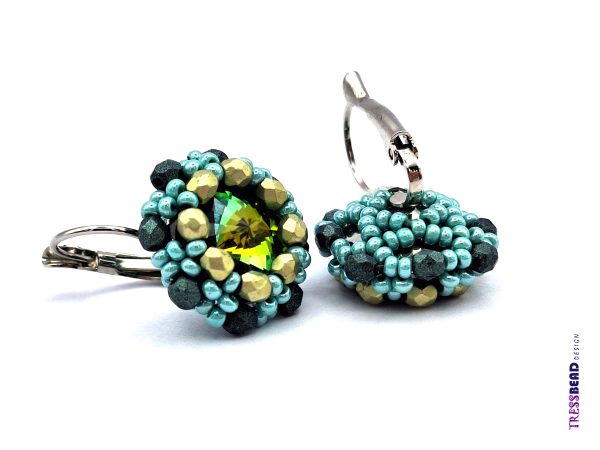 beaded rivoli earrings