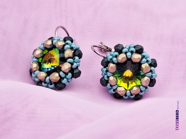 beaded rivoli earrings