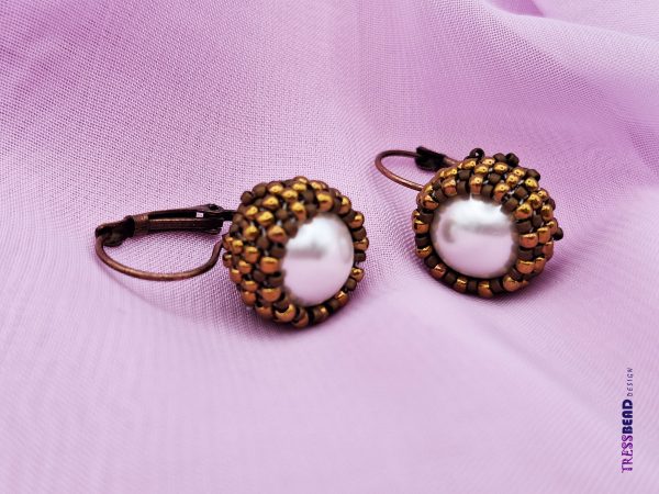 Copper Beaded Pearl Earring - Image 2