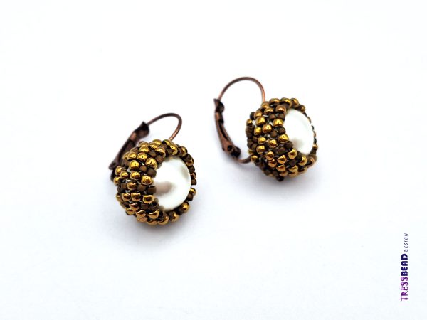 Copper Beaded Pearl Earring - Image 3