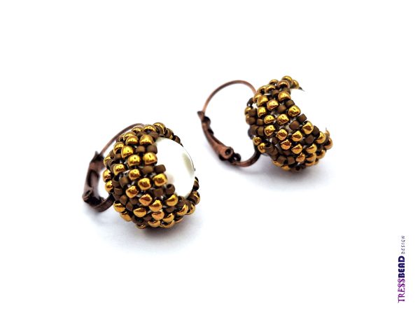 Copper Beaded Pearl Earring - Image 5