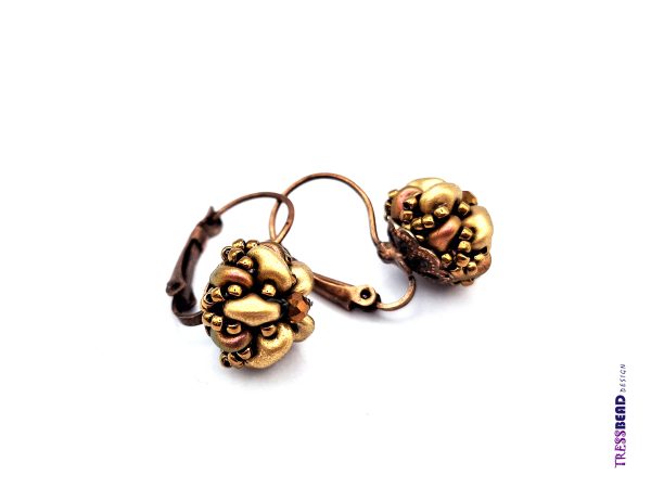 Vintage Copper Beaded Earrings - Image 4