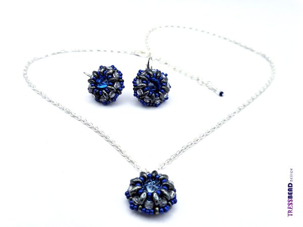 Navy Blue Beaded Set