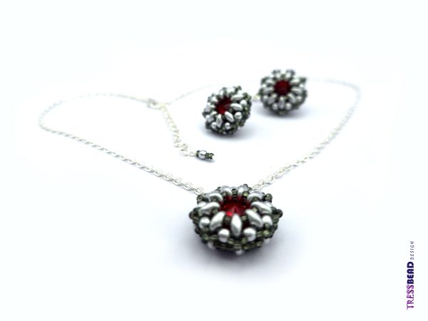 Silver/Red Beaded Set - Image 4