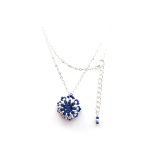 Navy Blue Beaded Pendant