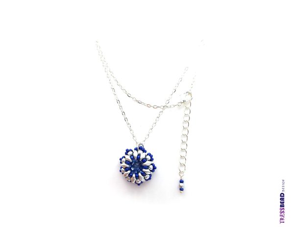 Navy Blue Beaded Pendant