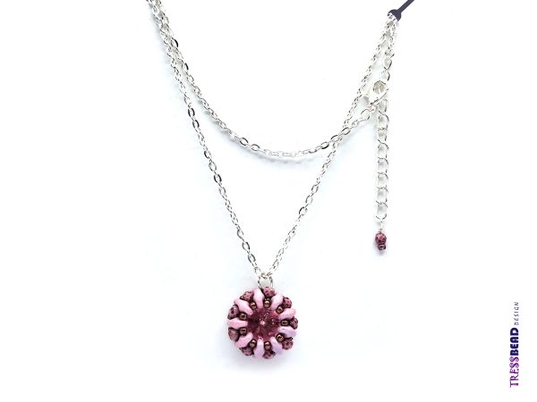 Pink Beaded Pendant Necklace