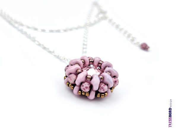 Pink Beaded Pendant Necklace - Image 2