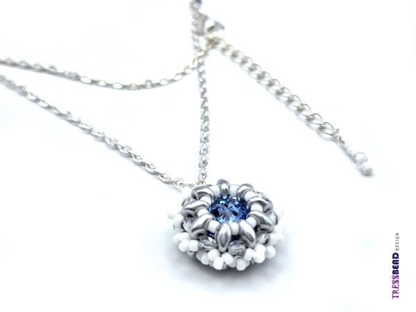 Blue White Beaded Pendant - Image 2