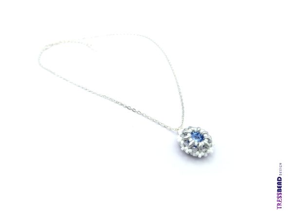 Blue White Beaded Pendant - Image 4