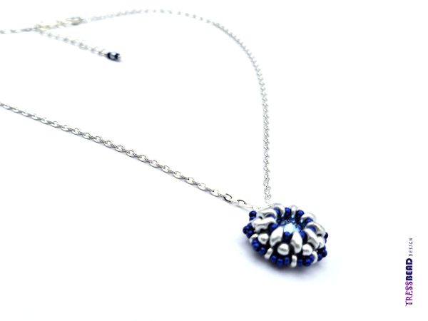 Navy Blue Beaded Pendant - Image 3