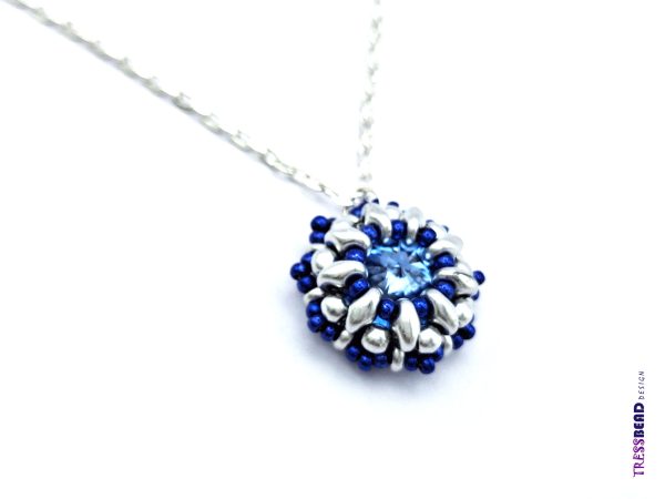 Navy Blue Beaded Pendant - Image 4