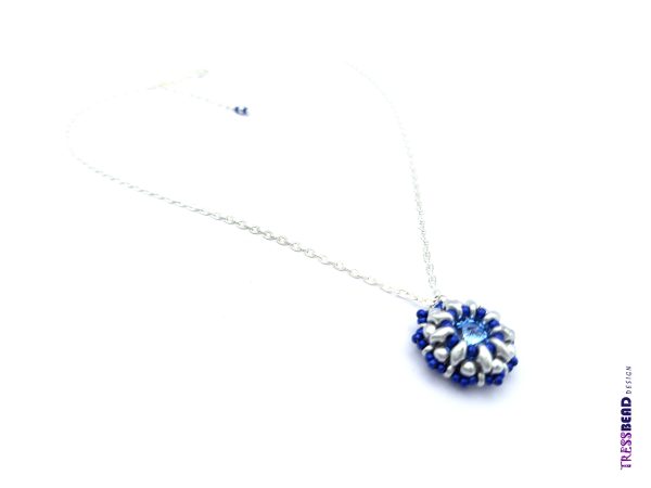 Navy Blue Beaded Pendant - Image 5