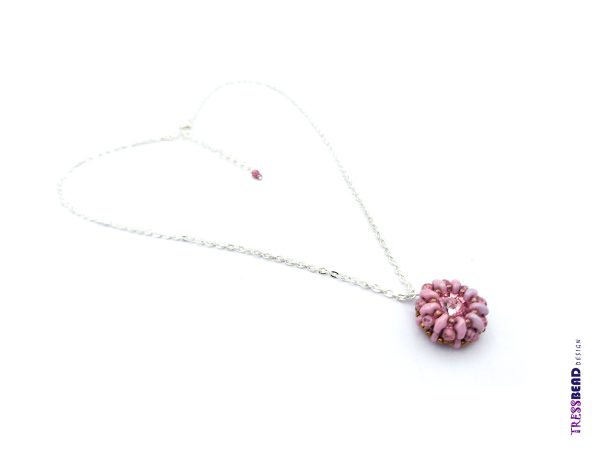 Pink Beaded Pendant Necklace - Image 3