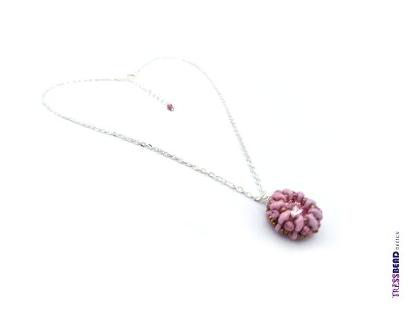 Pink Beaded Pendant Necklace - Image 5