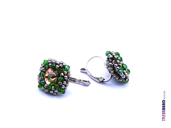 lever back beaded rivoli earrings