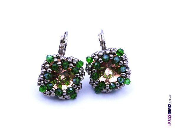 lever back beaded rivoli earrings