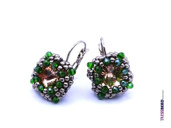 lever back beaded rivoli earrings