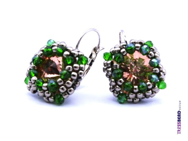 lever back beaded rivoli earrings