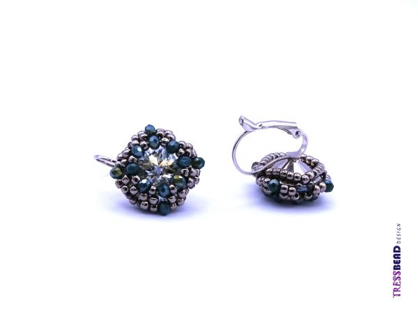 Crystal Clear rivoli beaded lever back earrings