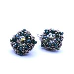 Crystal Clear rivoli beaded lever back earrings