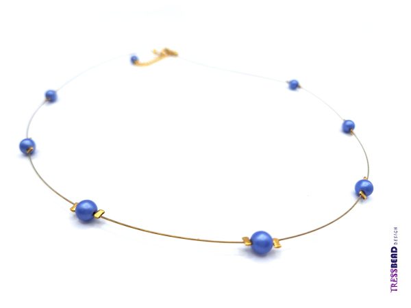 Minimalist Blue Bead Necklace - Image 3