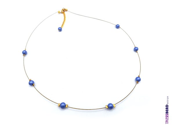 Minimalist Blue Bead Necklace - Image 2