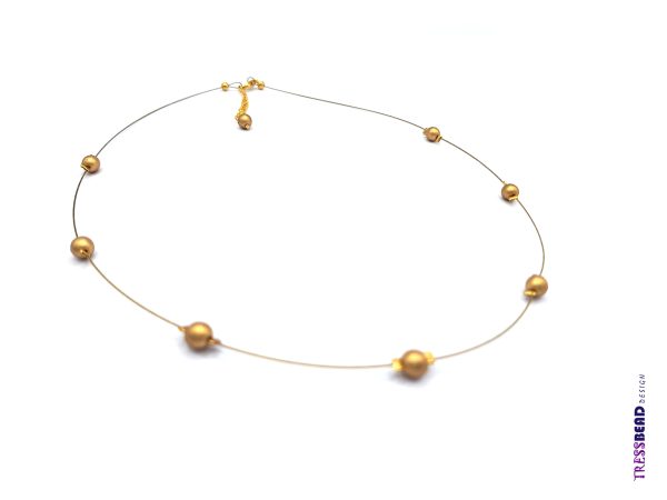 Minimalist Gold Color Bead Necklace - Image 2