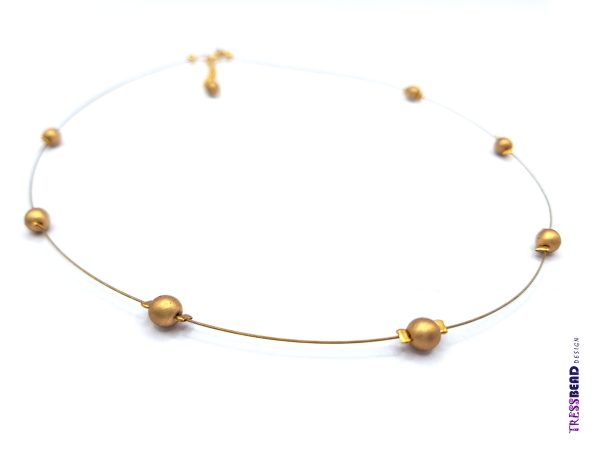 Minimalist Gold Color Bead Necklace - Image 3