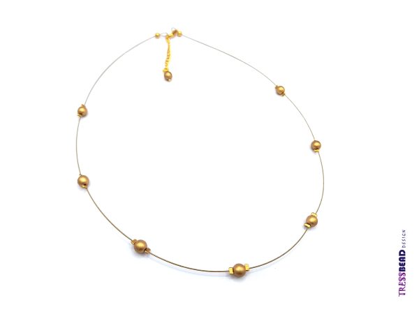 Minimalist Gold Color Bead Necklace - Image 4