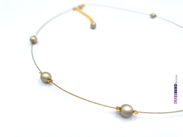 Minimalist Satin Sage Bead Necklace - Image 4