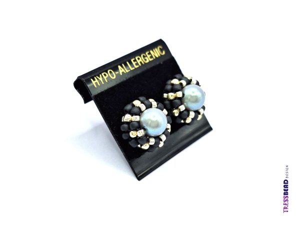 Unique Design Beaded Stud Earrings - Image 2