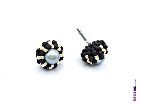 Unique Design Beaded Stud Earrings - Image 5