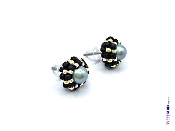 Unique Design Beaded Stud Earrings - Image 6