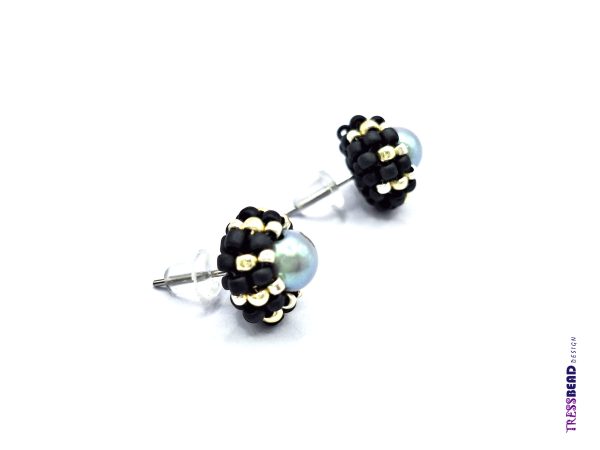 Unique Design Beaded Stud Earrings - Image 7