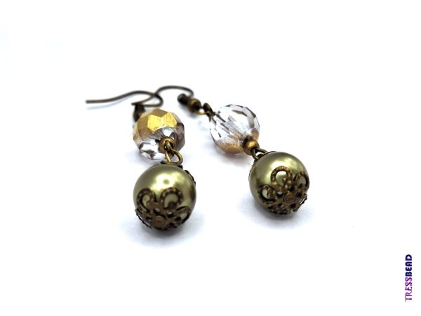 Vintage Bead Dangle Earrings - Image 3