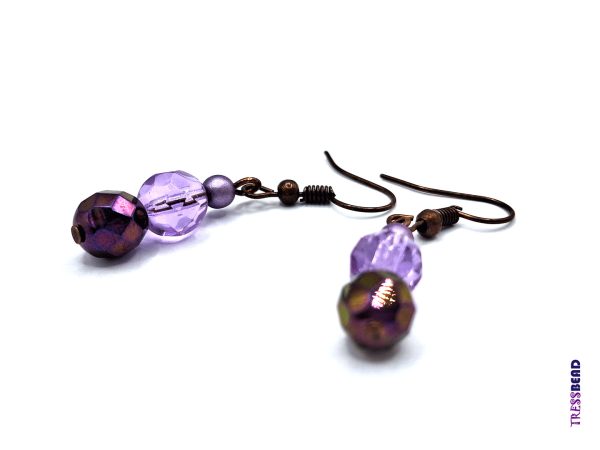 Purple Dangle Earrings - Image 3