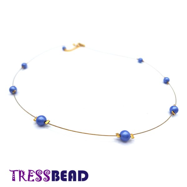 Minimalist Blue Bead Necklace