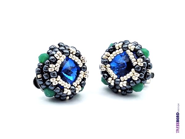 royal-blue-beaded-clip-on-earrings