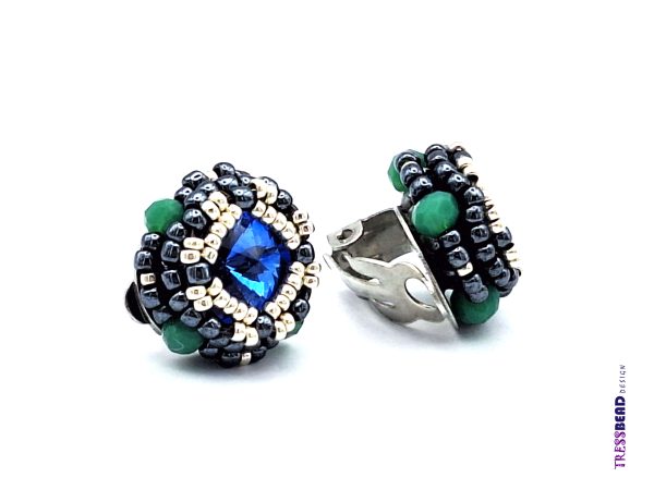 royal-blue-beaded-clip-on-earrings