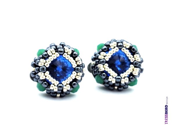 royal-blue-beaded-clip-on-earrings