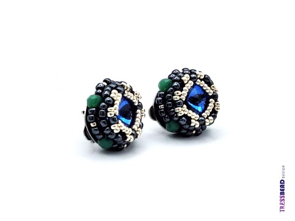 royal-blue-beaded-clip-on-earrings