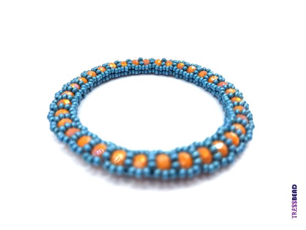 orange-beaded-bangle-bracelet