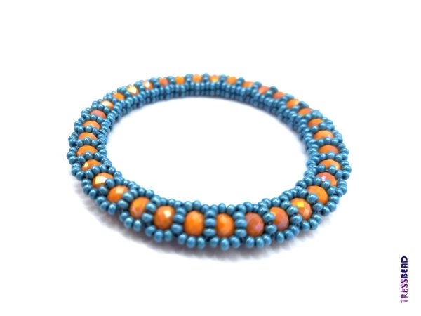 orange-beaded-bangle-bracelet