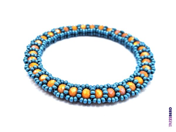 orange-beaded-bangle-bracelet