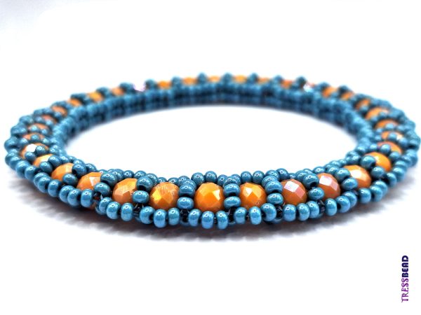 orange-beaded-bangle-bracelet